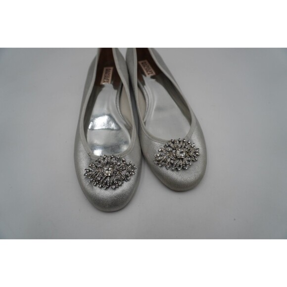 Badgley Mischka Silver Flats with Embellishment - Picture 7 of 10